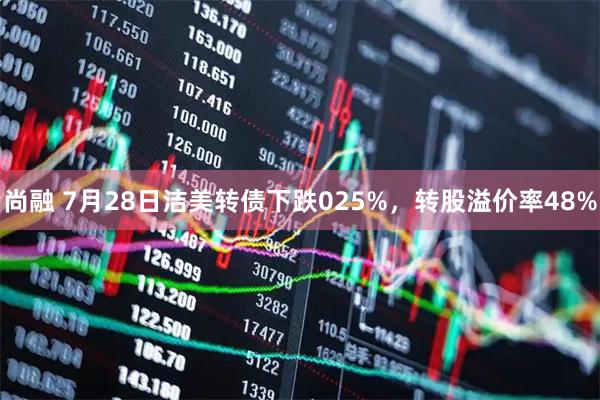 尚融 7月28日洁美转债下跌025%，转股溢价率48%